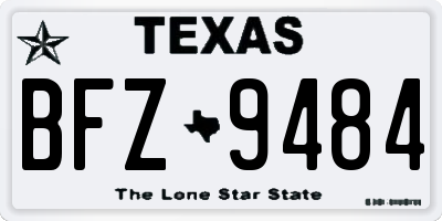TX license plate BFZ9484