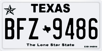TX license plate BFZ9486
