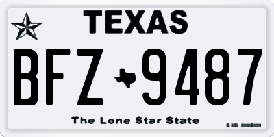 TX license plate BFZ9487