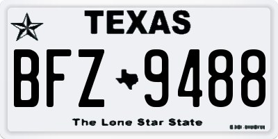 TX license plate BFZ9488