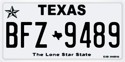 TX license plate BFZ9489