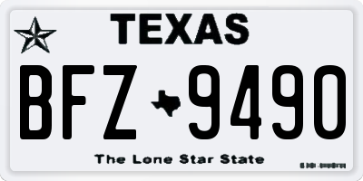 TX license plate BFZ9490