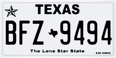 TX license plate BFZ9494