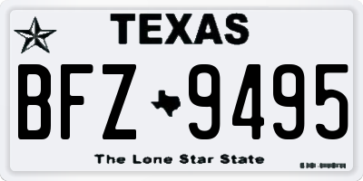 TX license plate BFZ9495