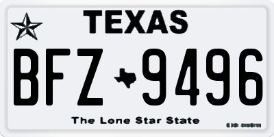 TX license plate BFZ9496