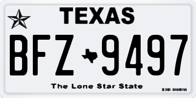 TX license plate BFZ9497