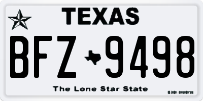 TX license plate BFZ9498