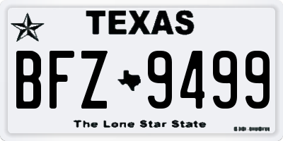 TX license plate BFZ9499