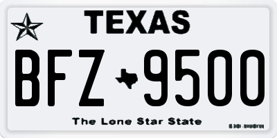 TX license plate BFZ9500