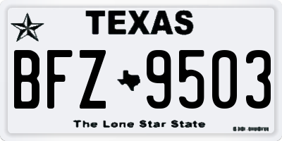 TX license plate BFZ9503