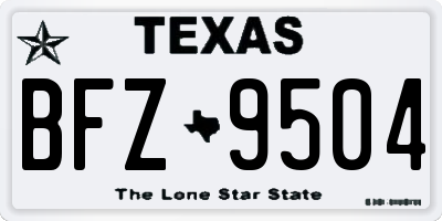 TX license plate BFZ9504