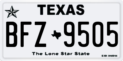 TX license plate BFZ9505