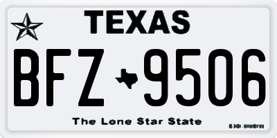 TX license plate BFZ9506
