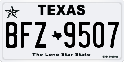 TX license plate BFZ9507
