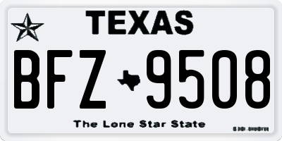 TX license plate BFZ9508
