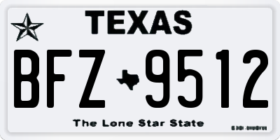 TX license plate BFZ9512