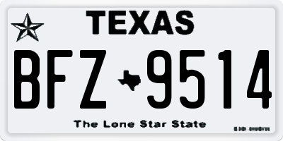 TX license plate BFZ9514