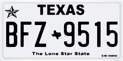 TX license plate BFZ9515