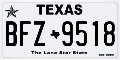 TX license plate BFZ9518