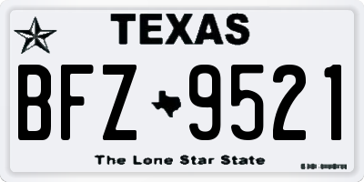 TX license plate BFZ9521