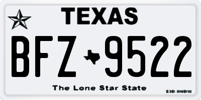 TX license plate BFZ9522