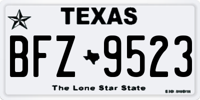 TX license plate BFZ9523