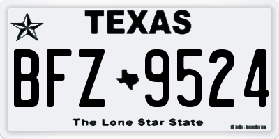 TX license plate BFZ9524