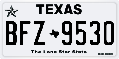 TX license plate BFZ9530