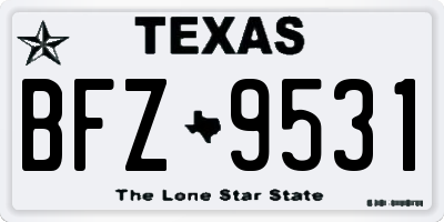 TX license plate BFZ9531