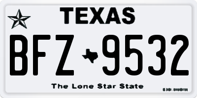 TX license plate BFZ9532