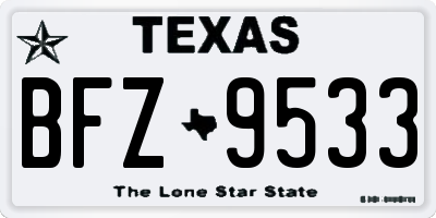 TX license plate BFZ9533