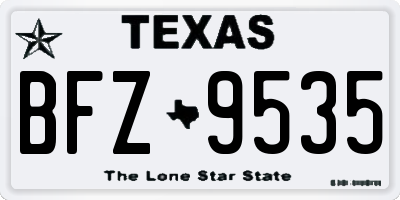 TX license plate BFZ9535