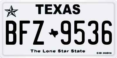 TX license plate BFZ9536