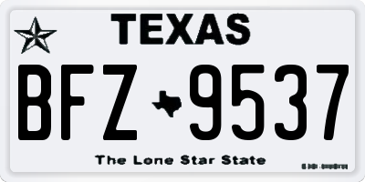 TX license plate BFZ9537
