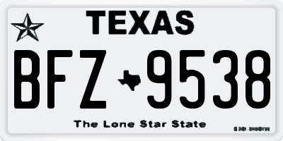 TX license plate BFZ9538