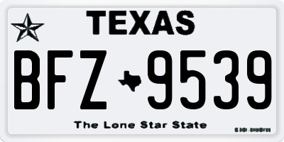TX license plate BFZ9539