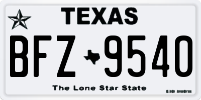 TX license plate BFZ9540