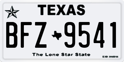 TX license plate BFZ9541