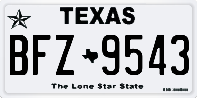 TX license plate BFZ9543
