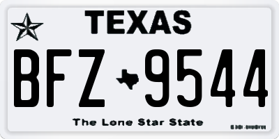 TX license plate BFZ9544