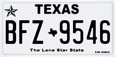 TX license plate BFZ9546