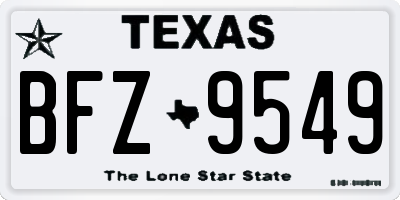 TX license plate BFZ9549