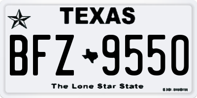 TX license plate BFZ9550