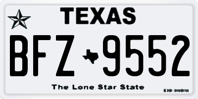 TX license plate BFZ9552