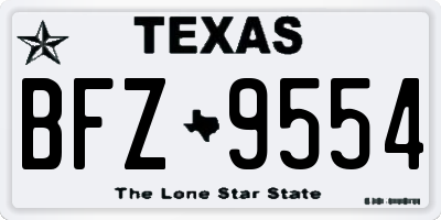 TX license plate BFZ9554