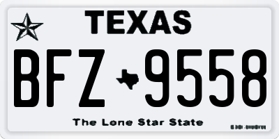 TX license plate BFZ9558