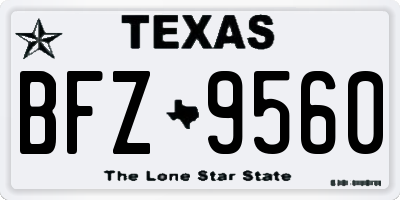 TX license plate BFZ9560