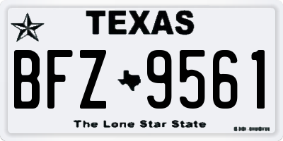 TX license plate BFZ9561