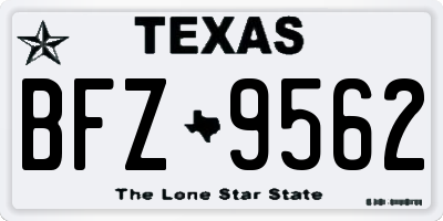 TX license plate BFZ9562