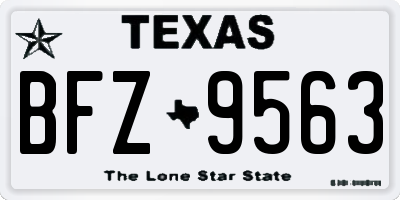 TX license plate BFZ9563